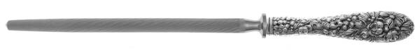 Stieff Rose (Sterling, 1892, No Monograms) Sharpener Knife with Steel Rod HC