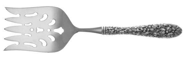 Stieff Rose (Sterling, 1892, No Monograms) Fish Serving Fork with Stainless Tines HC