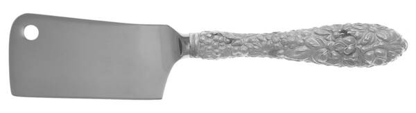 Stieff Rose (Sterling, 1892, No Monograms) Cheese Cleaver with Stainless Blade HC