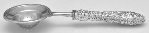 Stieff Rose (Sterling, 1892, No Monograms) Tea Strainer Overcup Serving-Stainless Bowl HC