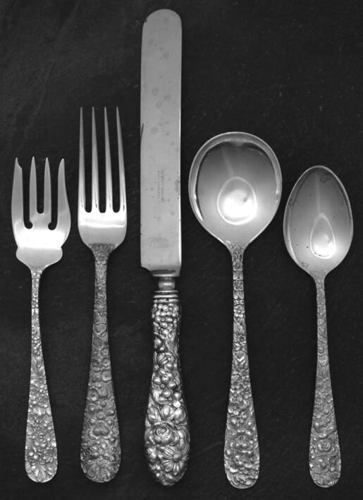 Stieff Rose (Sterling, 1892, No Monograms) 40  Piece Estate Set