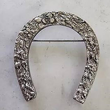 Stieff Rose (Sterling, 1892, No Monograms) Horseshoe Pin