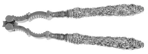 Stieff Rose (Sterling, 1892, No Monograms) Stainless Grip Nut Cracker