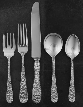Stieff Rose (Sterling, 1892, No Monograms) 40 Piece Estate Set