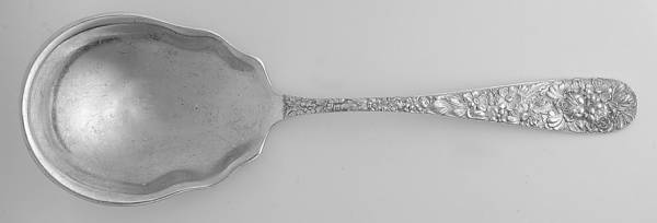 Stieff Rose (Sterling, 1892, No Monograms) Large Solid Berry/Casserole Spoon