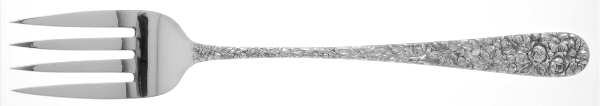 Stieff Rose (Sterling, 1892, No Monograms) Large Solid Dressing Fork