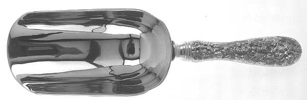 Stieff Rose (Sterling, 1892, No Monograms) Ice Scoop with Silverplate Bowl