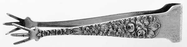 Stieff Rose (Sterling, 1892, No Monograms) Bon Bon Tongs