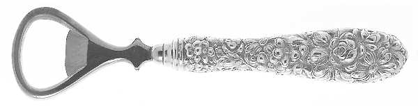 Stieff Rose (Sterling, 1892, No Monograms) Bottle Opener with Stainless Bowl