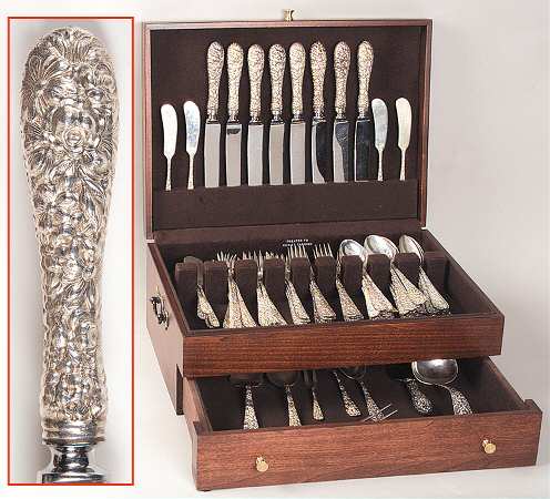 Stieff Rose (Sterling, 1892, No Monograms) 73 Piece Set