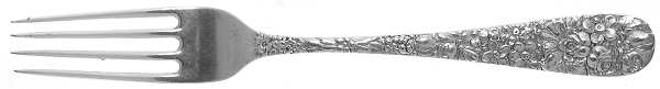 Stieff Rose (Sterling, 1892, No Monograms) Large Dinner Fork