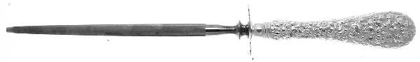 Stieff Rose (Sterling, 1892, No Monograms) Large Steel Knife Sharpener,StrlGuard,Full Repouss