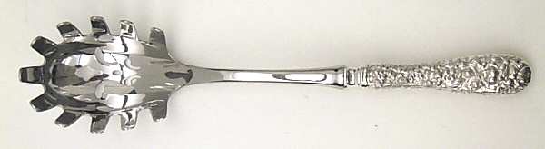Stieff Rose (Sterling, 1892, No Monograms) Pasta Server with Stainless Bowl
