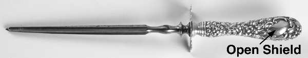 Stieff Rose (Sterling, 1892, No Monograms) Small Steel Rod Sharpener Knife