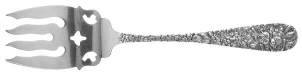 Stieff Rose (Sterling, 1892, No Monograms) Solid Serving Fork