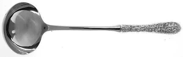 Stieff Rose (Sterling, 1892, No Monograms) Soup Ladle with Stainless Bowl