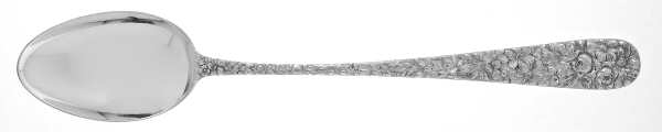 Stieff Rose (Sterling, 1892, No Monograms) Large Solid Dressing Spoon