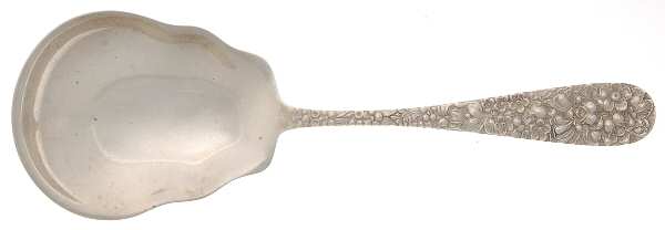 Stieff Rose (Sterling, 1892, No Monograms) Solid Salad Serving Spoon by Kirk Stieff