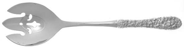 Stieff Rose (Sterling, 1892, No Monograms) Salad Serving Fork with Stainless Prongs