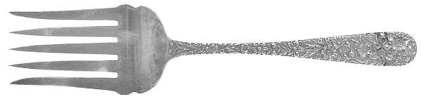 Stieff Rose (Sterling, 1892, No Monograms) Vegetable Serving Fork (Solid)