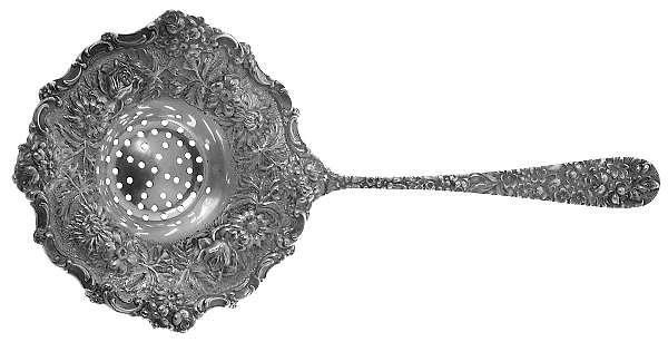 Stieff Rose (Sterling, 1892, No Monograms) Solid Individual Overcup Tea Strainer