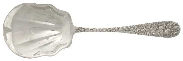 Stieff Rose (Sterling, 1892, No Monograms) Oversize Solid Salad Serving Spoon