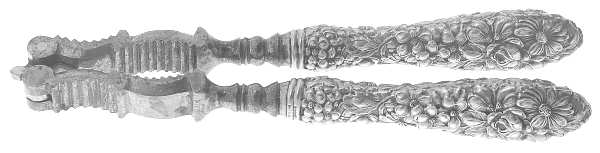 Stieff Rose (Sterling, 1892, No Monograms) Silverplate Grip Nut Cracker