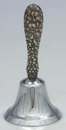 Stieff Rose (Sterling, 1892, No Monograms) Bell (w/Silverplate Bowl)