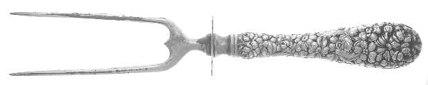 Stieff Rose (Sterling, 1892, No Monograms) Large Joint/Roast Holder Fork