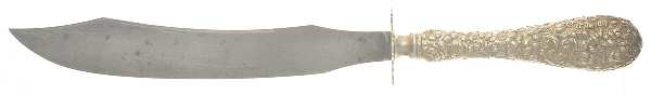 Stieff Rose (Sterling, 1892, No Monograms) Large Stainless Blade Roast Carving Knife