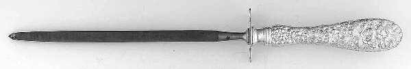 Stieff Rose (Sterling, 1892, No Monograms) Large Steel Knife Sharpener,StrlGuard,Full Repouss