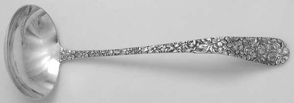 Stieff Rose (Sterling, 1892, No Monograms) Solid Soup Ladle