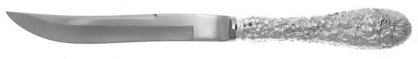 Stieff Rose (Sterling, 1892, No Monograms) Individual Steak Knife Hollow Handle,Full Repousse by Kirk Stieff