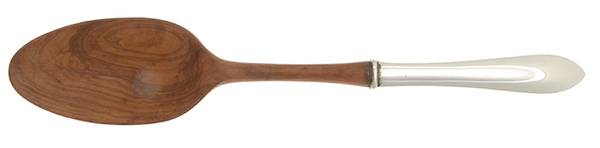 Wadefield (Sterling, 1850) Salad Serving Spoon with Wooden Bowl