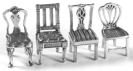 Williamsburg (Pewter, Hollowware) Place Card Holder - Set of 4 Motifs
