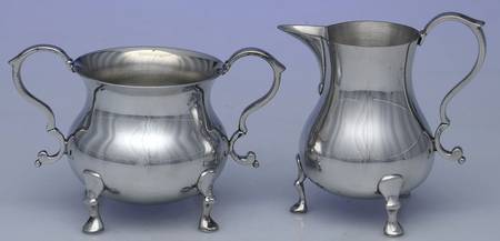 Williamsburg (Pewter, Hollowware) Creamer & Open Sugar Set