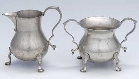 Williamsburg (Pewter, Hollowware) Mini Creamer & Open Sugar