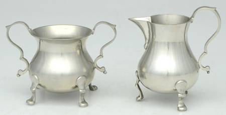 Williamsburg (Pewter, Hollowware) Creamer & Open Sugar-Mini