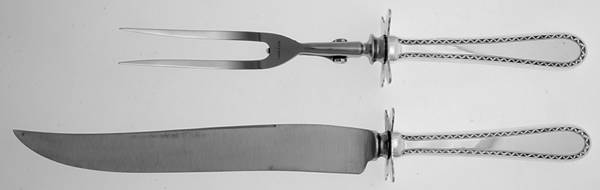 Winslow (Sterling, 1850) Large 2-Piece Roast Carving Set w/ Stainless Blade