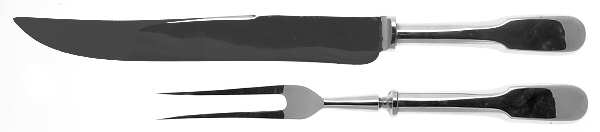 Fiddle Back (Stainless, Glsy) Large 2-Piece Roast Carving Set w/Stainless Blade