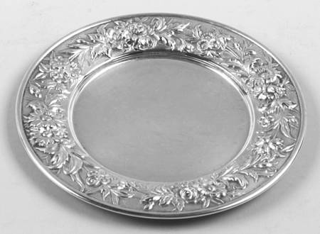 Repousse-Full Chased-Hand Chased Bread Plate