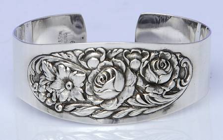 Repousse-Full Chased-Hand Chased Cuff Bracelet