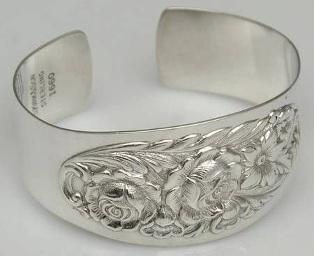 Repousse-Full Chased-Hand Chased Cuff Bracelet