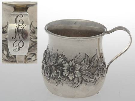 Repousse-Full Chased-Hand Chased Sterling Child's Cup