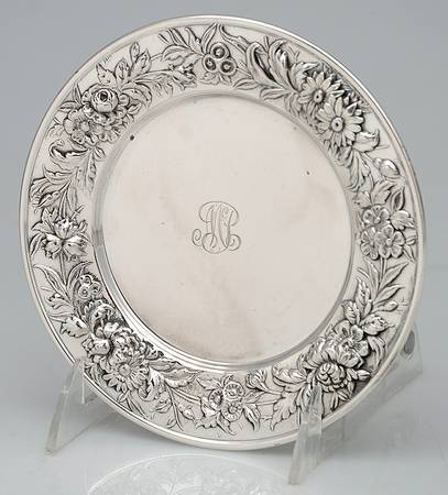 Repousse-Full Chased-Hand Chased Bread Plate