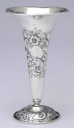 Repousse-Full Chased-Hand Chased 5" Vase