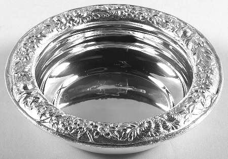 Repousse-Full Chased-Hand Chased Sterling Child's Bowl