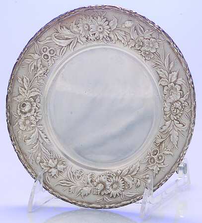 Repousse-Full Chased-Hand Chased Bread Plate