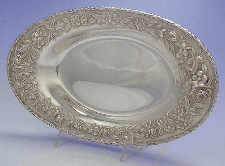 Repousse-Full Chased-Hand Chased 11" Bread Tray