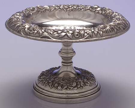 Repousse-Full Chased-Hand Chased Medium Sterling Compote